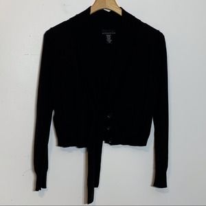 EUC Attention‎ Black Cropped Tie Waist Sweater